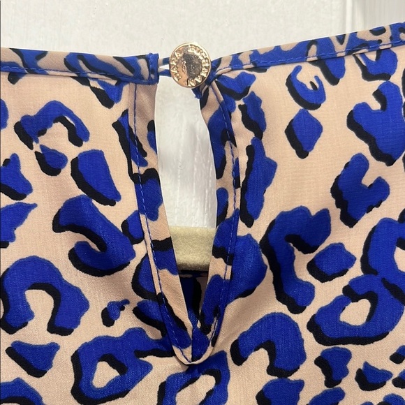 Dana Buchman Womens XL Blue Leopard Print Women's Top - Picture 3 of 5